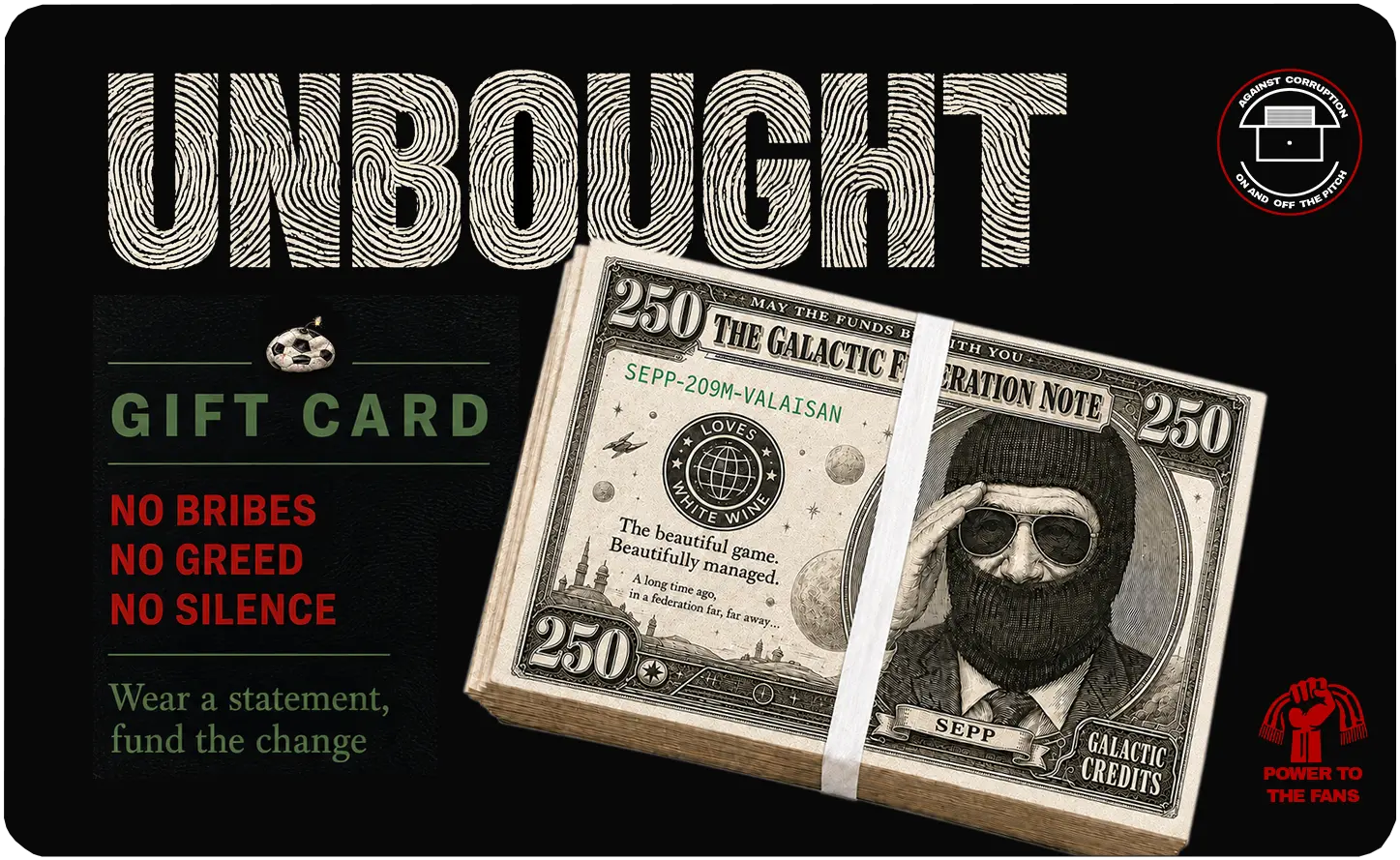 UNBOUGHT gift cards UNBOUGHT