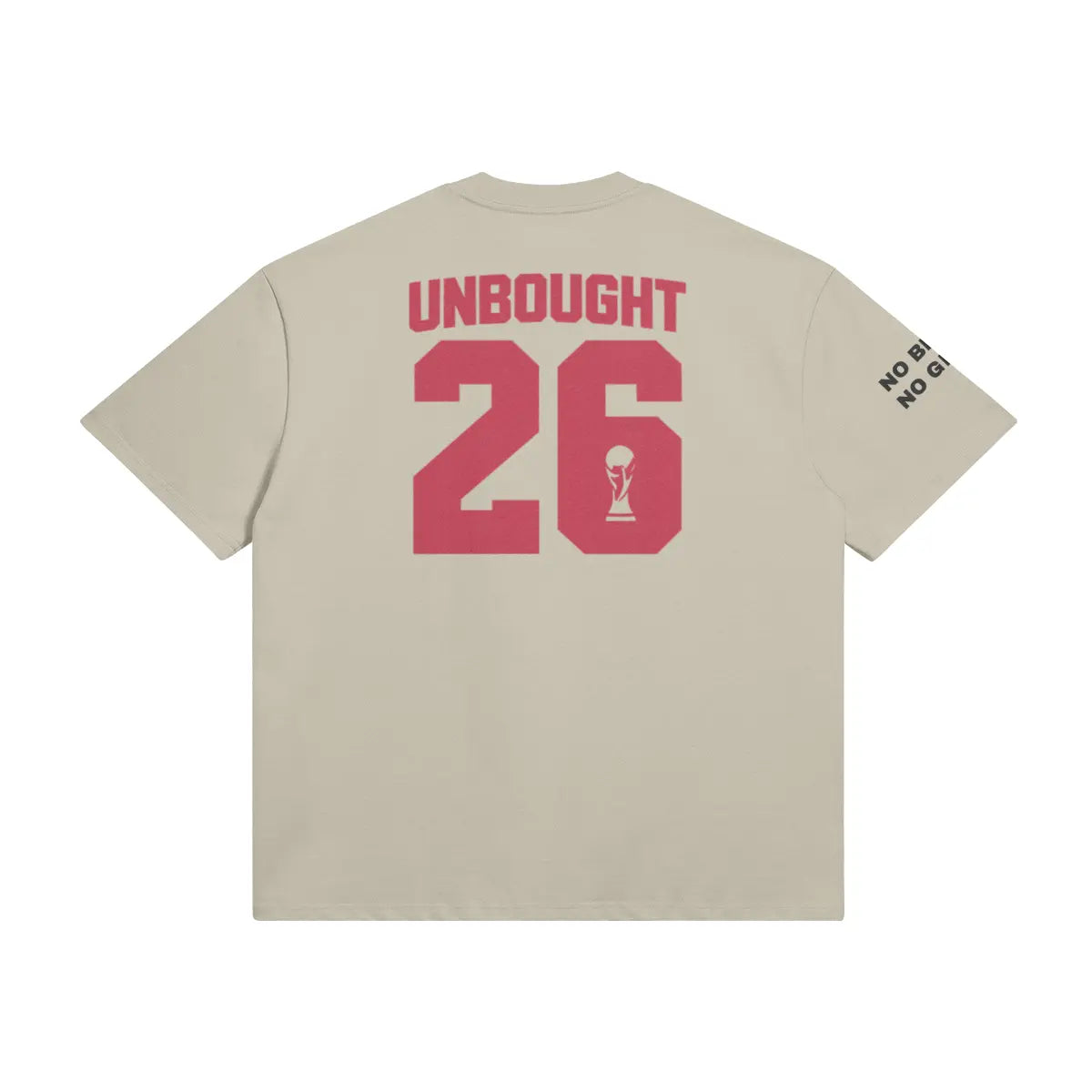 425GSM cotton football tee with anti-corruption message by UNBOUGHT

