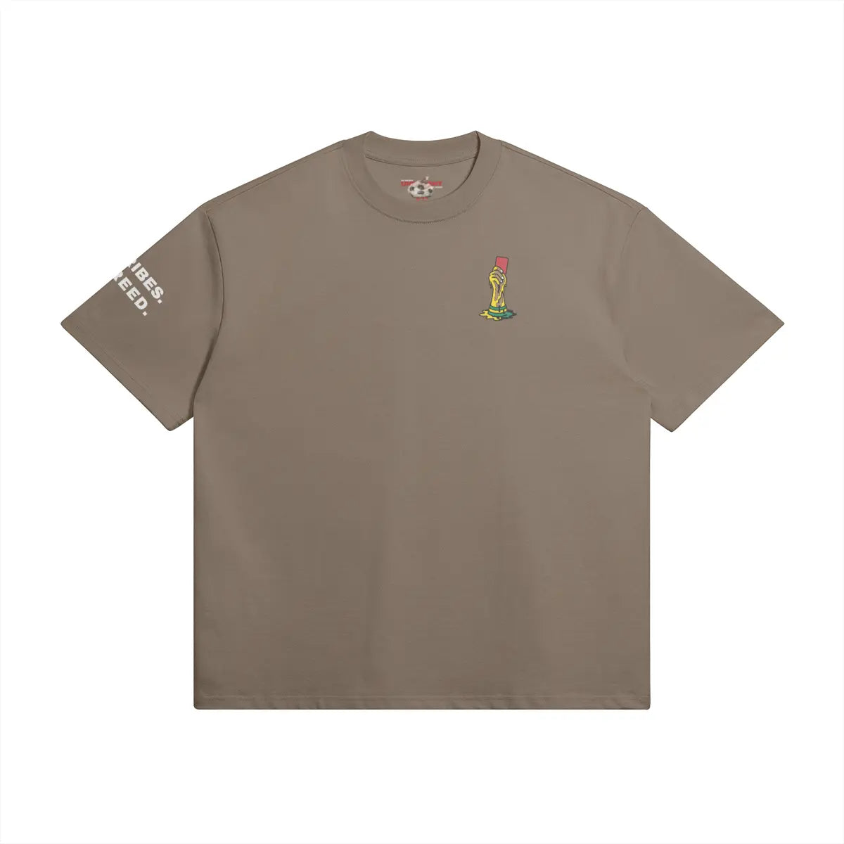 425GSM cotton football tee with anti-corruption message by UNBOUGHT
