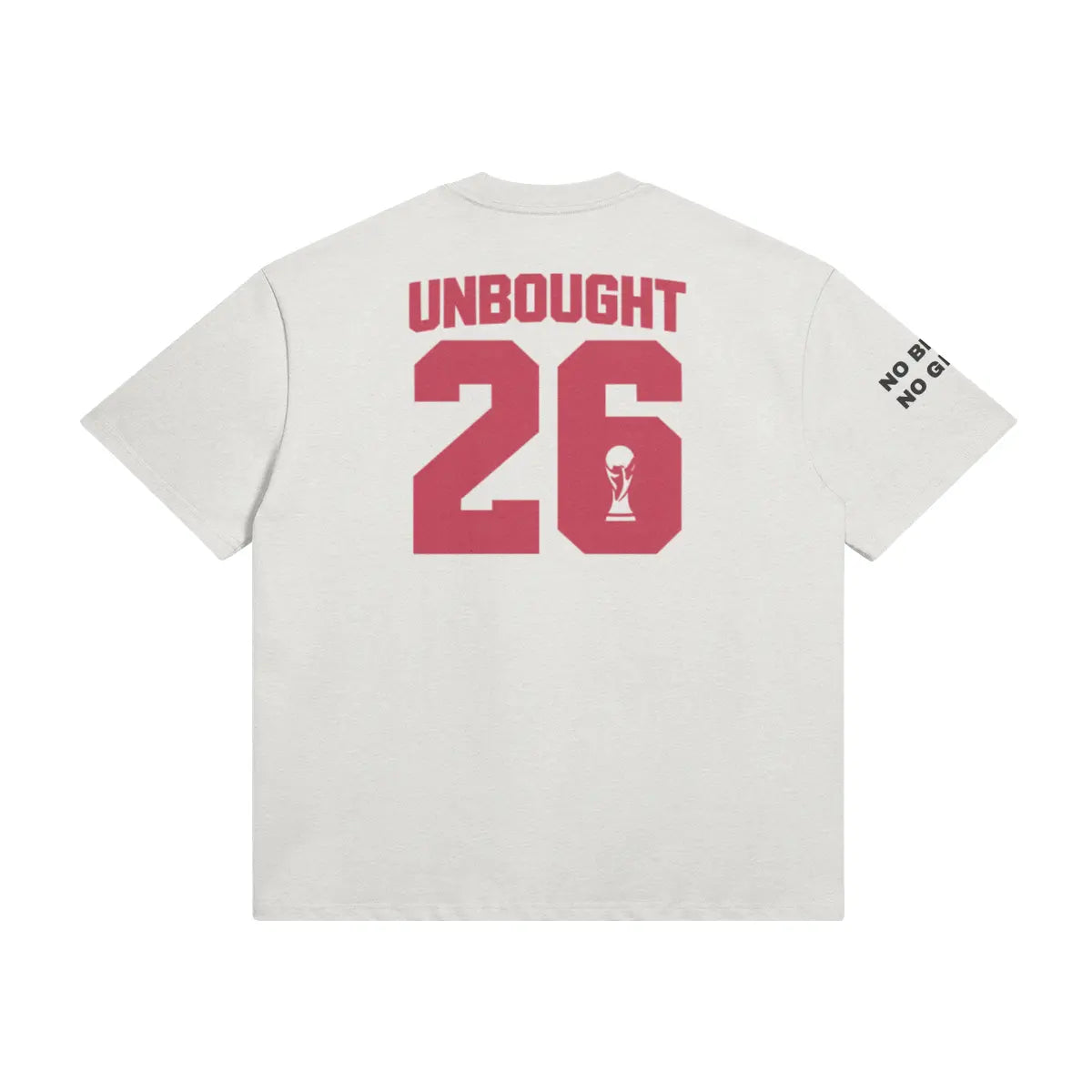 425GSM cotton football tee with anti-corruption message by UNBOUGHT