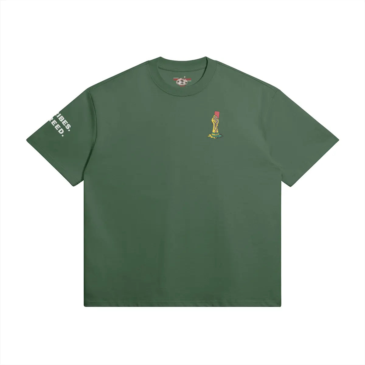 425GSM cotton football tee with anti-corruption message by UNBOUGHT