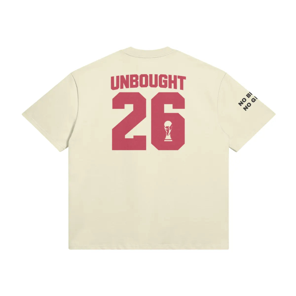 425GSM cotton football tee with anti-corruption message by UNBOUGHT