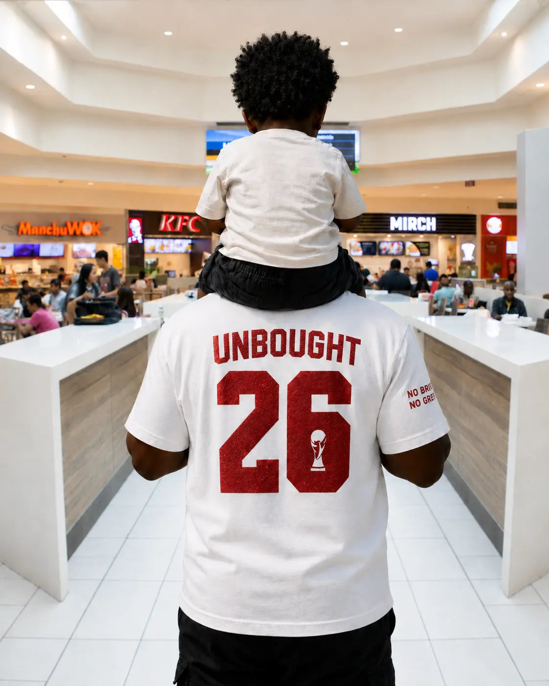 425GSM cotton football tee with anti-corruption message by UNBOUGHT
