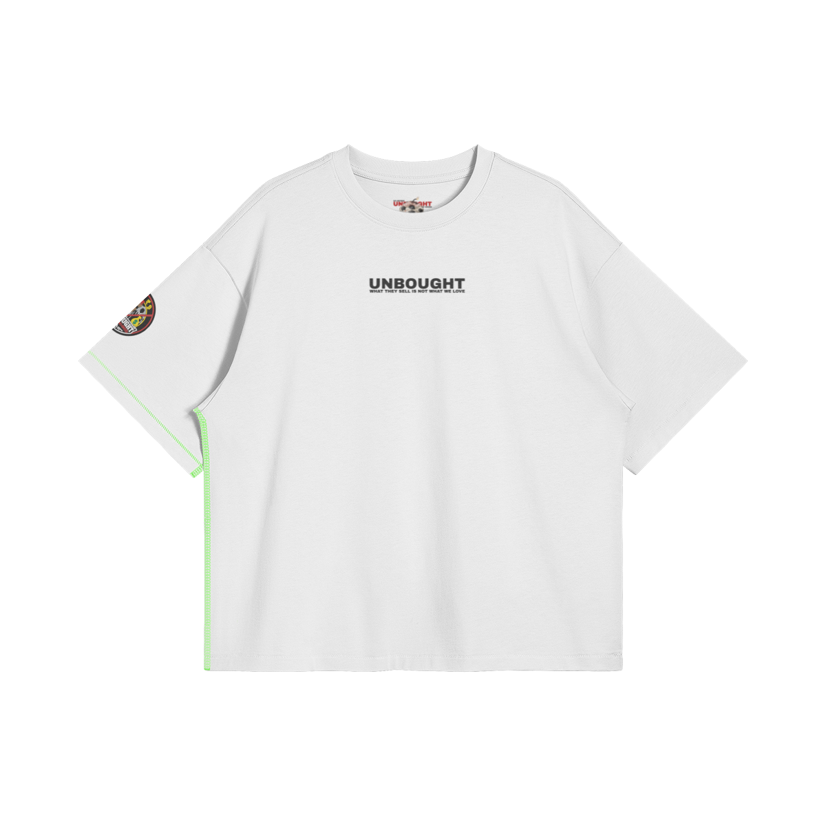 UNBOUGHT Neon Football Tee relaxed-fit cotton streetwear_char