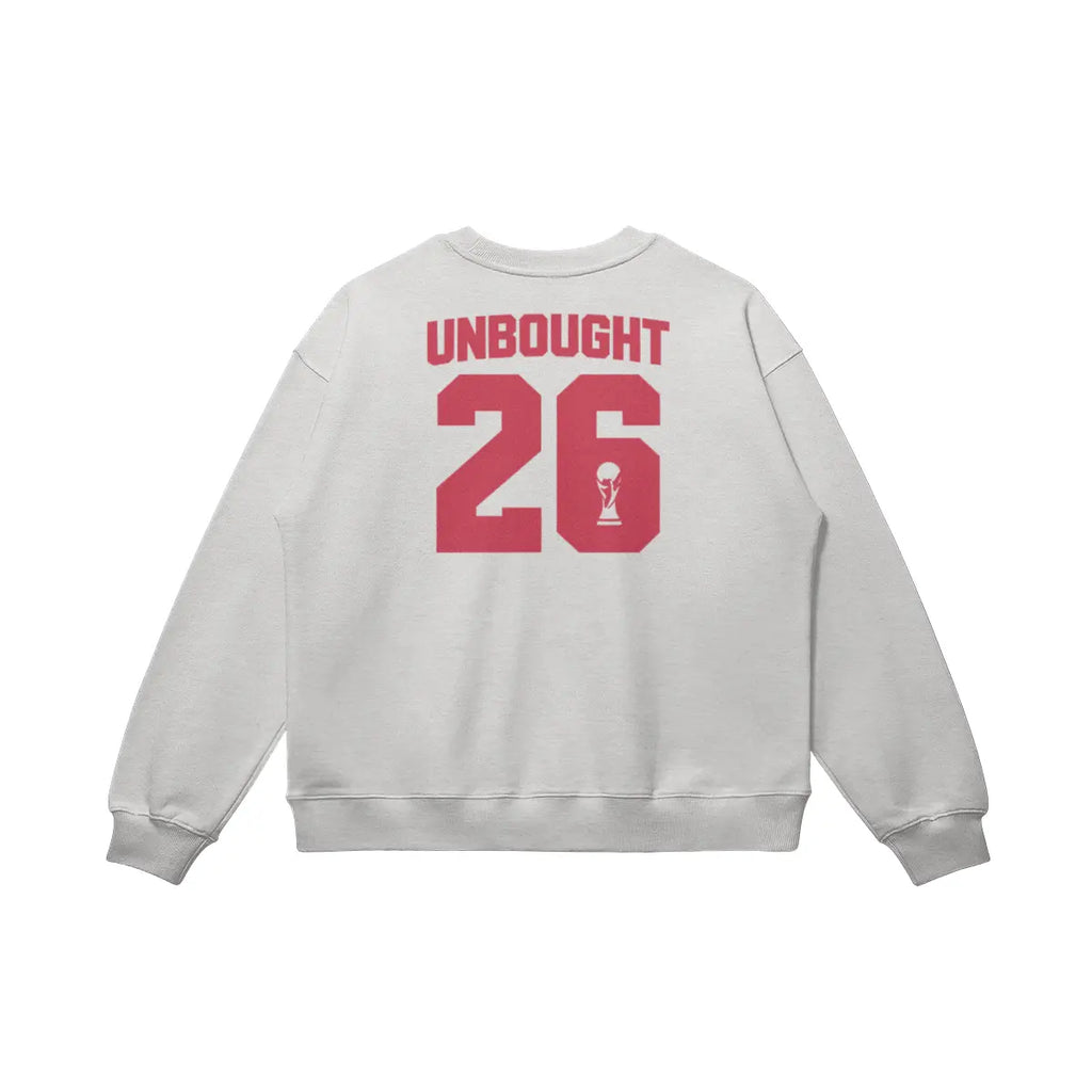 Oversized football streetwear sweatshirt with UNBOUGHT 26 design