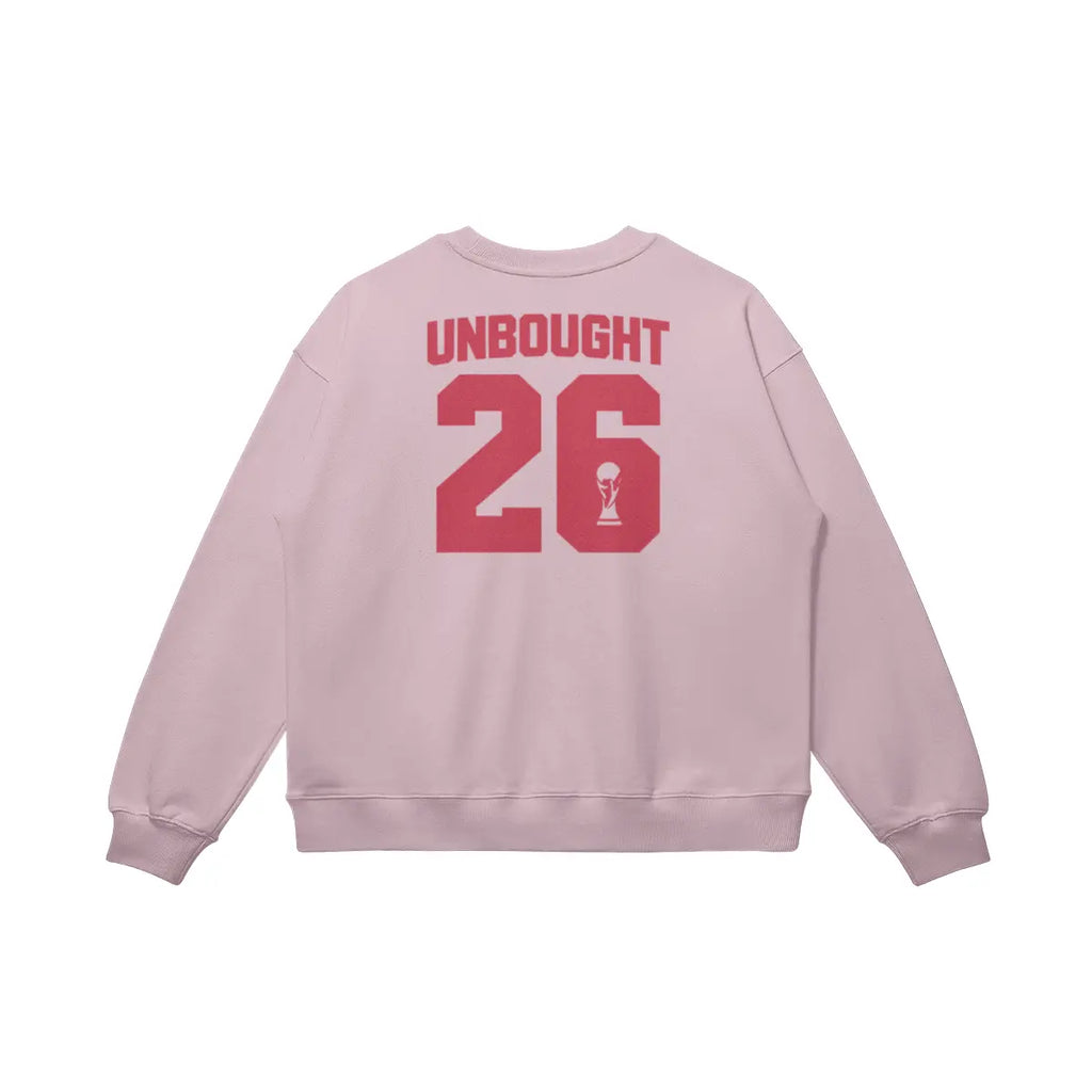 Oversized football streetwear sweatshirt with UNBOUGHT 26 design