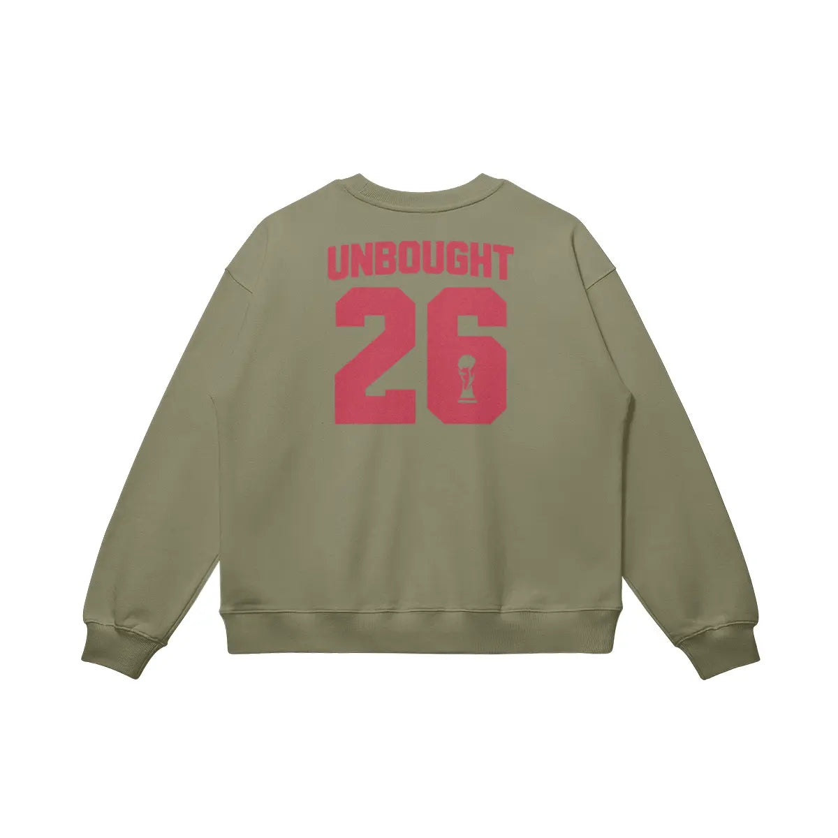 Oversized football streetwear sweatshirt with UNBOUGHT 26 design
