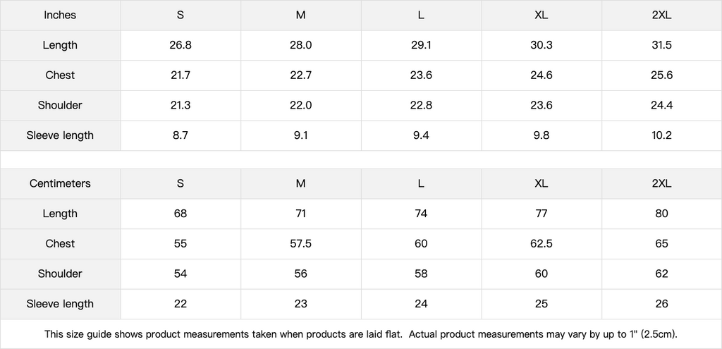 Premium cotton boxy tee by UNBOUGHT SIZE CHART
