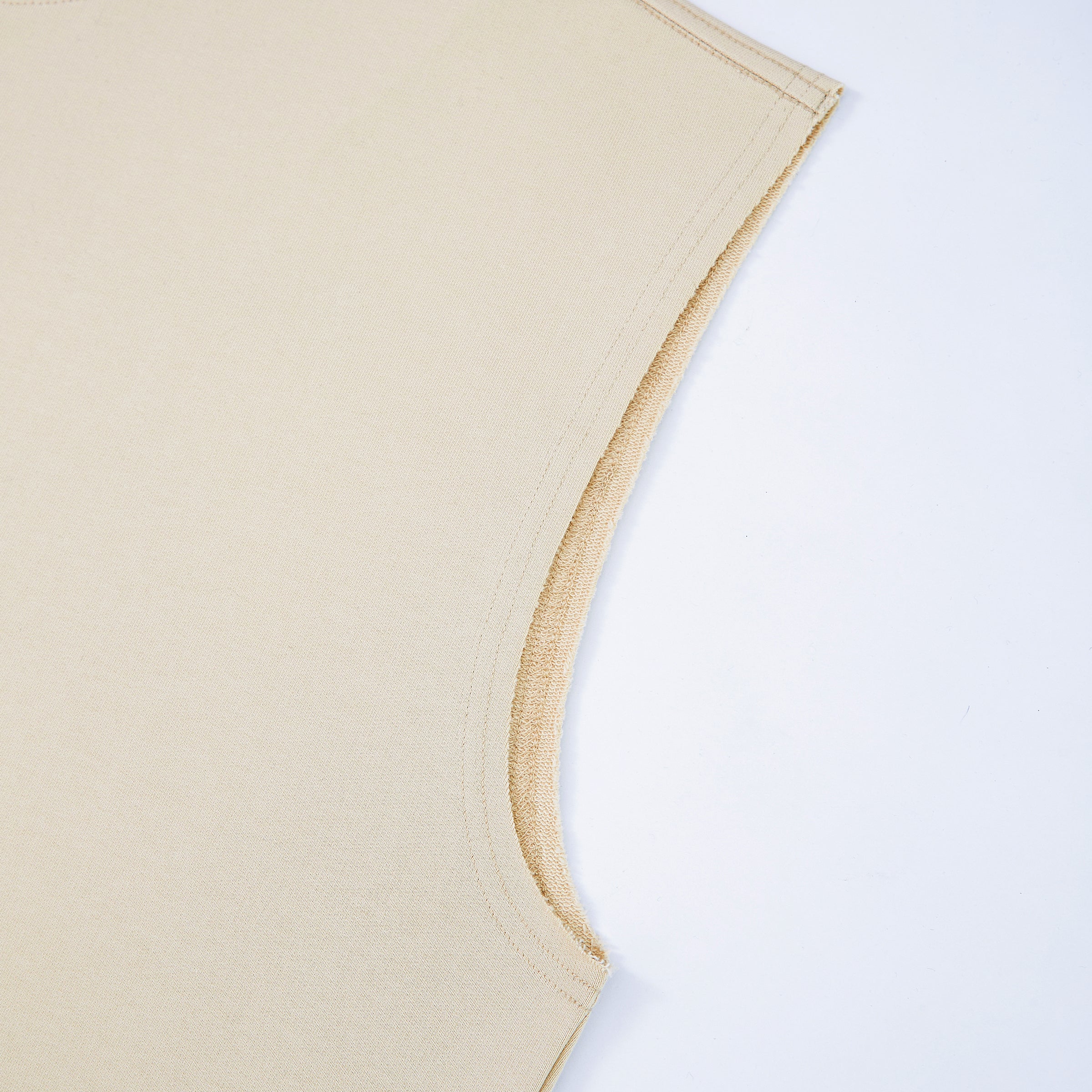 380GSM cotton French terry sleeveless football tank with raw hems